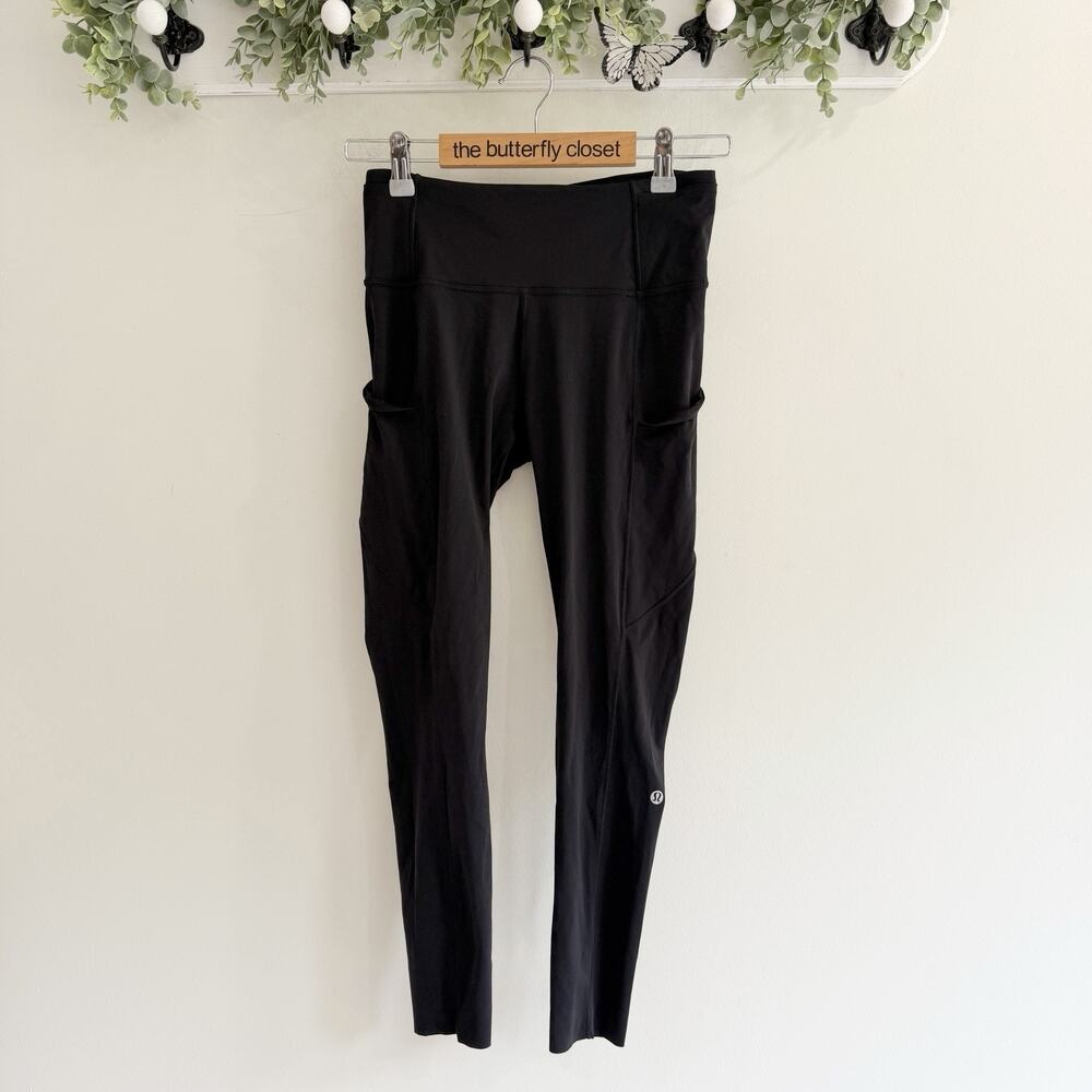 Lululemon Fast And Free Black Leggings Size 6 23" ii4962